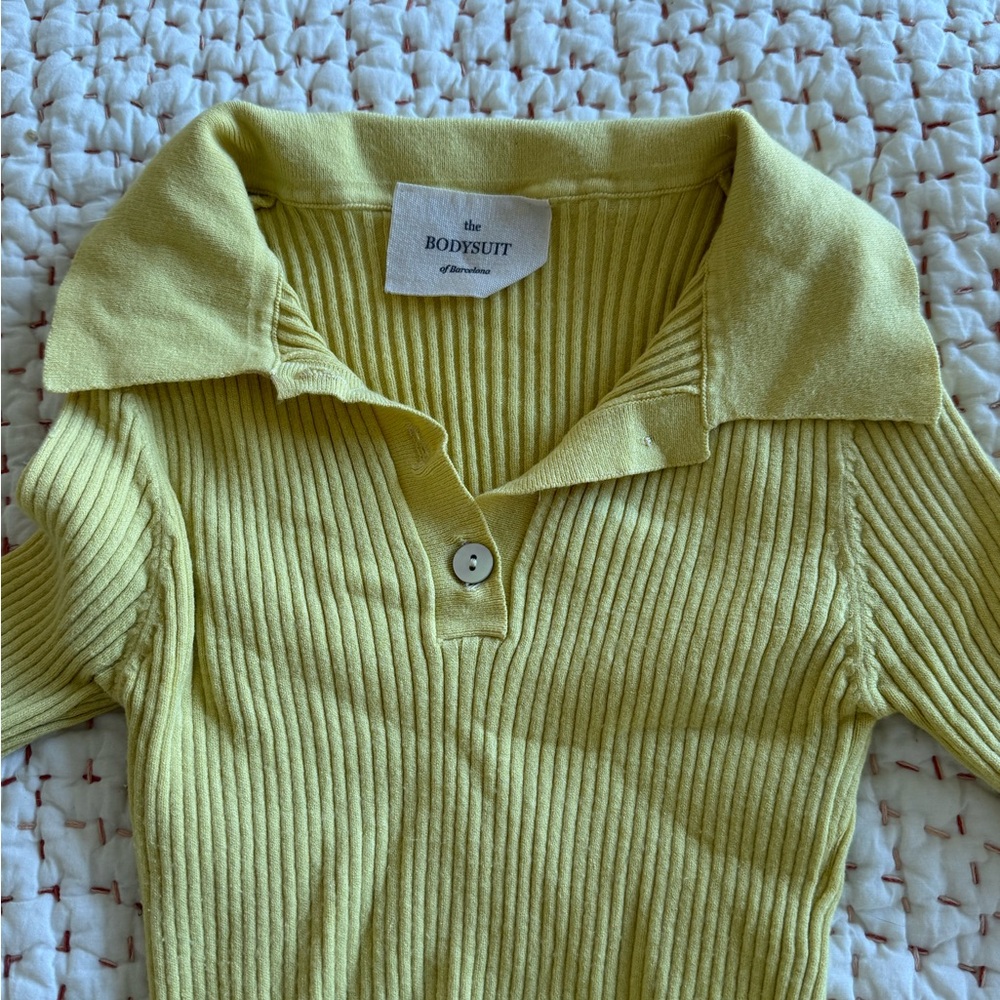 Yellow Ribbed Bodysuit